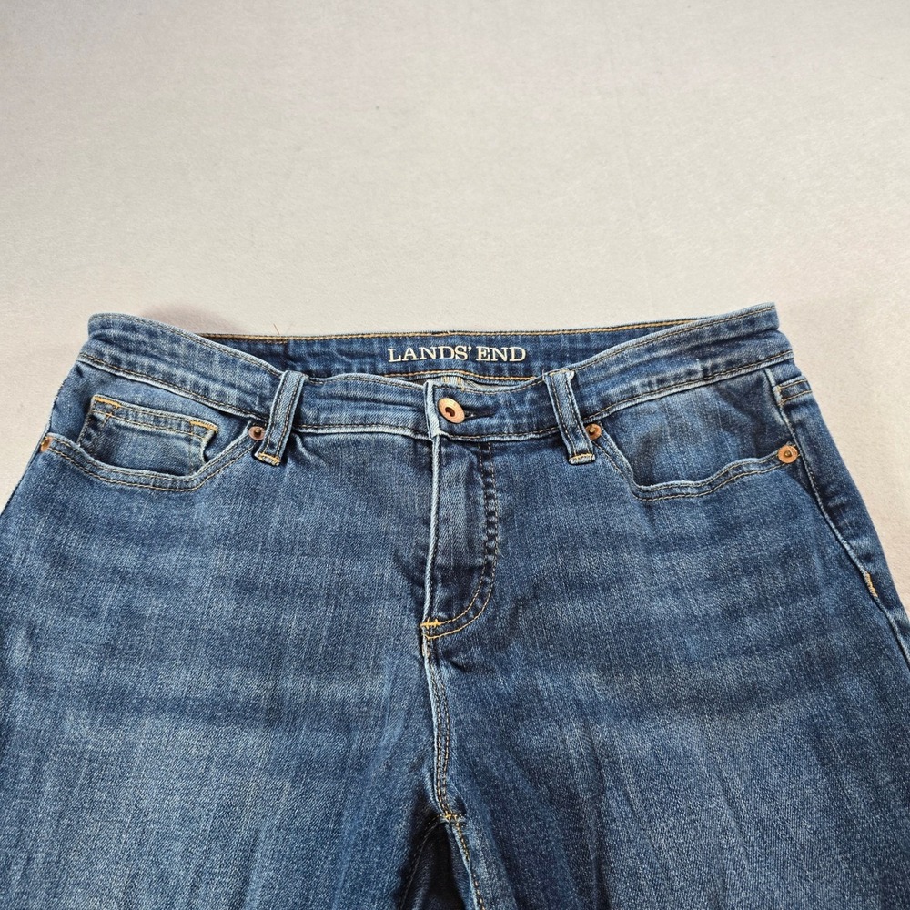 Lands End Mid Rise Straight Leg Jeans Womens 10 Petite Blue Denim Medium Wash - Picture 3 of 7